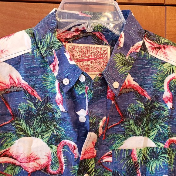 NWT Brooklyn Flamingo Cotton Button Down S/S Shirt - Picture 3 of 6